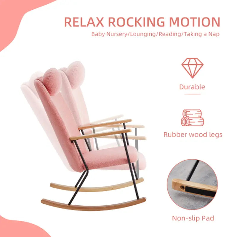 Modern Rocking Chairs Upholstered Chairs Comfortable Side Chairs for Children'S Rooms, Bedrooms, Living Rooms