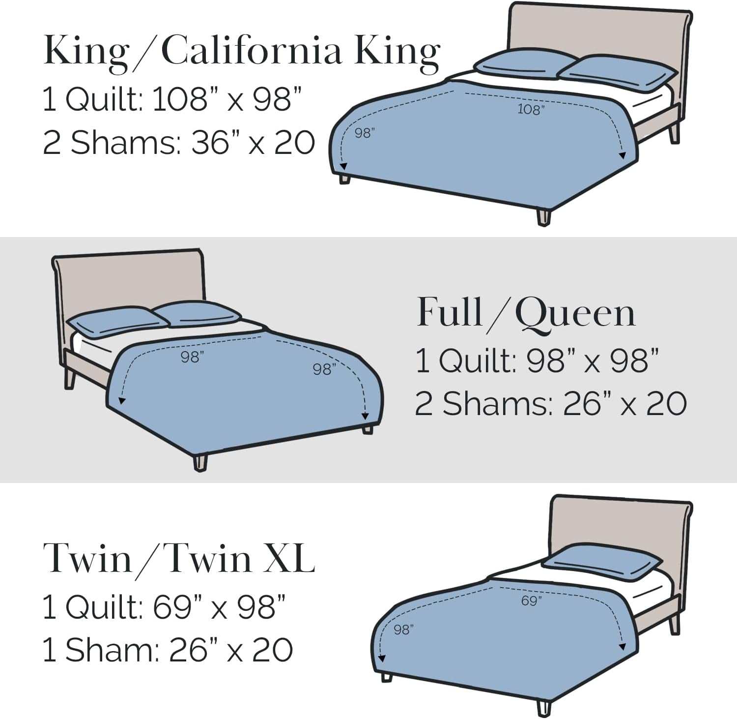 Full Queen Quilt Bedding Set