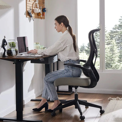 Ergonomic Mesh Lumbar Support Office Desk Computer Chair High Back Swivel Rolling Gaming Chairs with Wheels and Flip-Up Arms