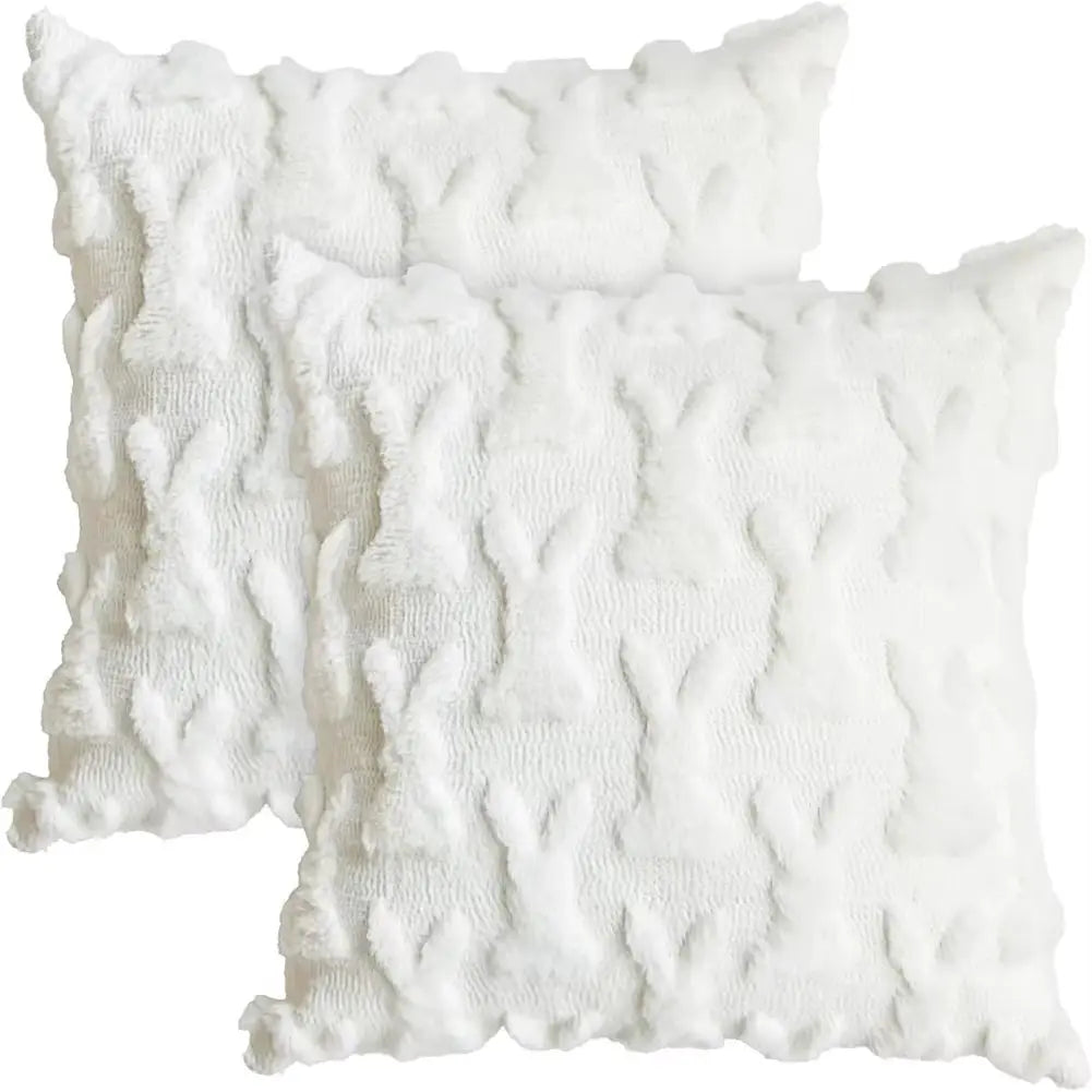 Easter Bunny Throw Pillow Covers Soft Plush Pillowcase 45X45Cm Couch Cushion Case for Easter Decor Couch Sofa Bedroom Decorative