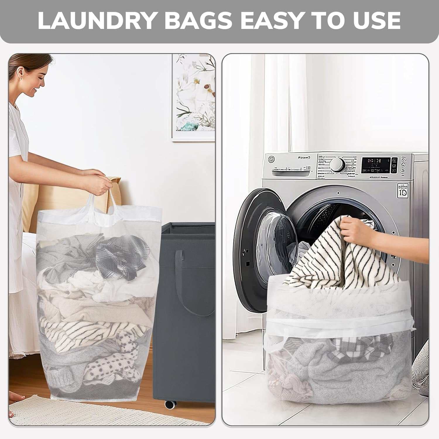 Laundry Basket with Wheels, 75L Laundry Hamper, Dorm Room Essentials with Removable Wash Bag for Laundry Room, Rolling Laundry Basket with Handles, Grey