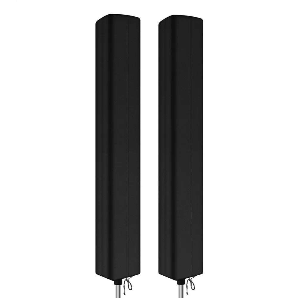 Waterproof foldable black rotary outdoor umbrella cover with zipper and tear-resistant fabric for weather protection