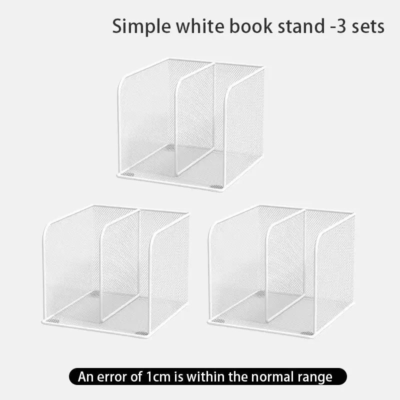 Metal Desktop Bookshelf, Office Desk Desktop Storage Rack, File and Document Organization Rack, Student Desktop Storage