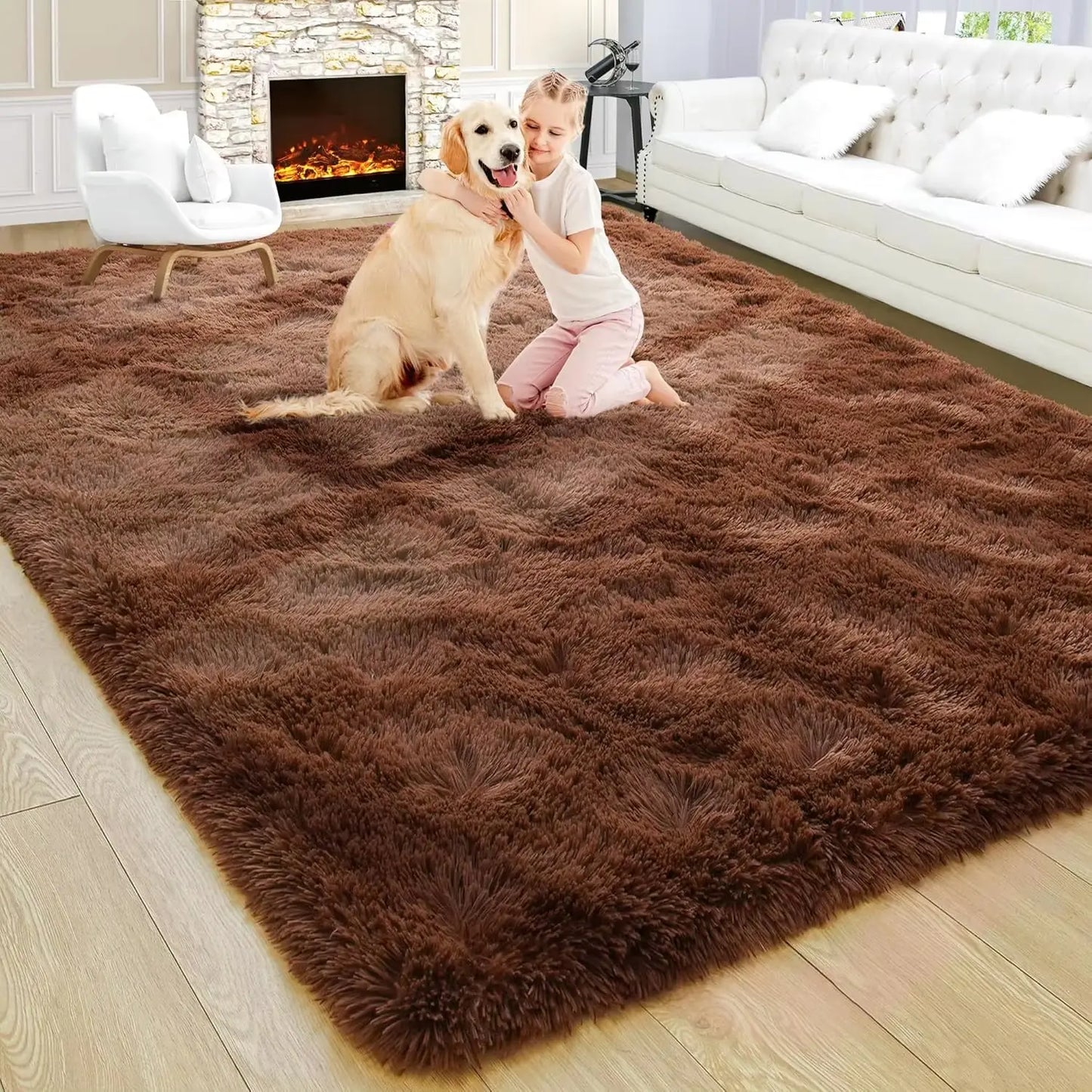 Fluffy Rugs for Bedroom Fuzzy Area Rugs for Living Room Soft Kids Carpet Non Slip Rugs for Hardwood Floors Room Decor