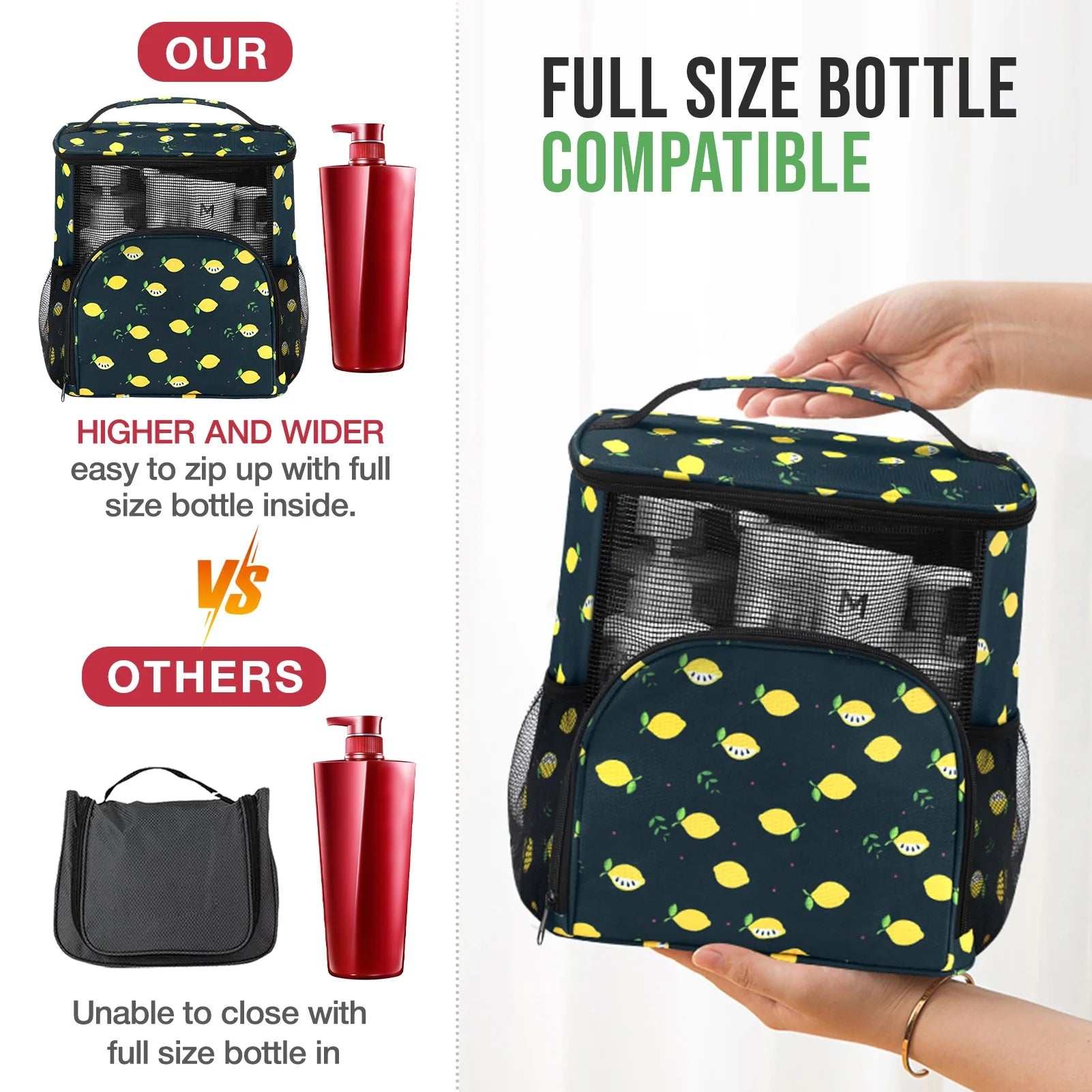 Shower Caddy for College, Hanging Shower Bag Mesh Shower Caddy Portable