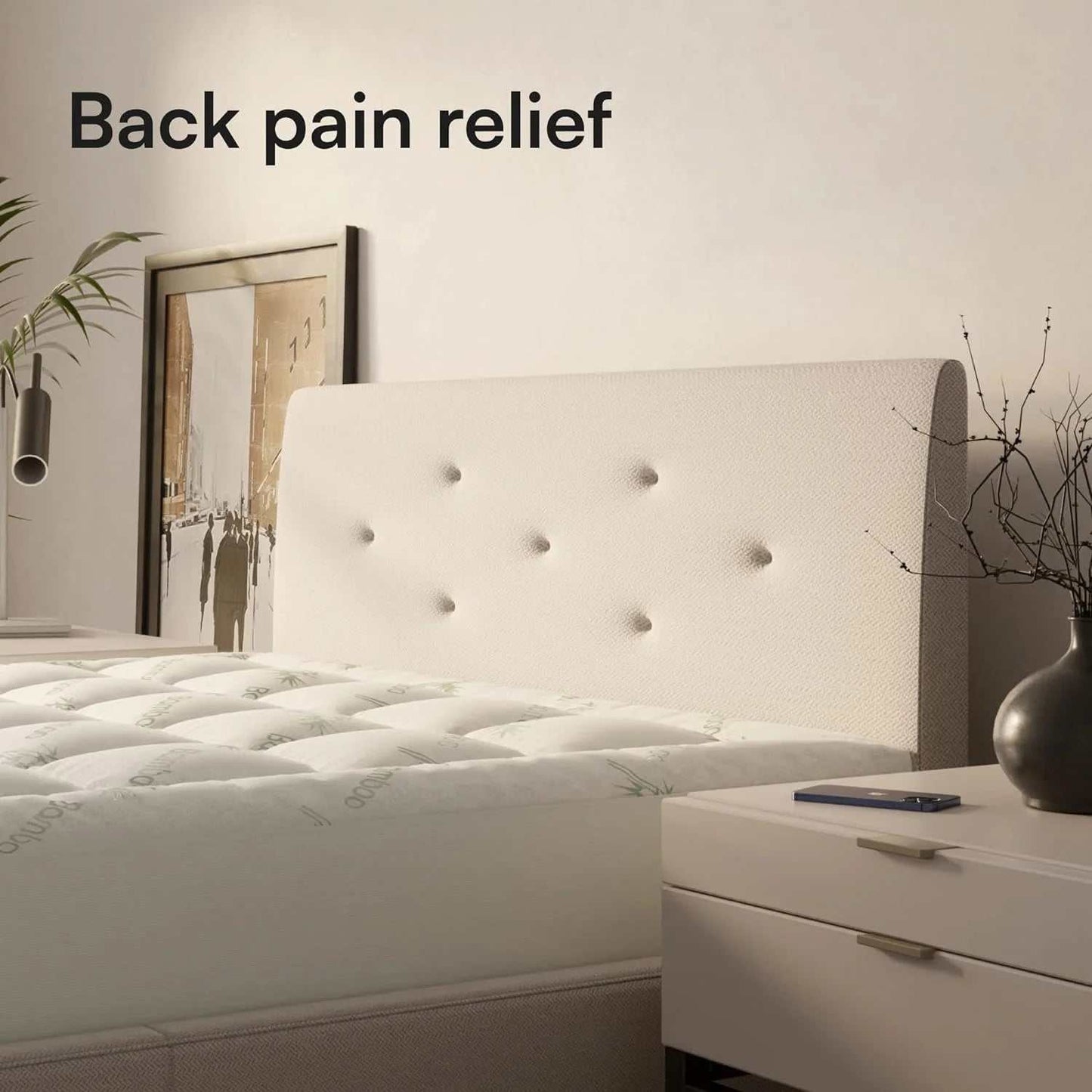 Bamboo Mattress Topper, Twin-Breathable