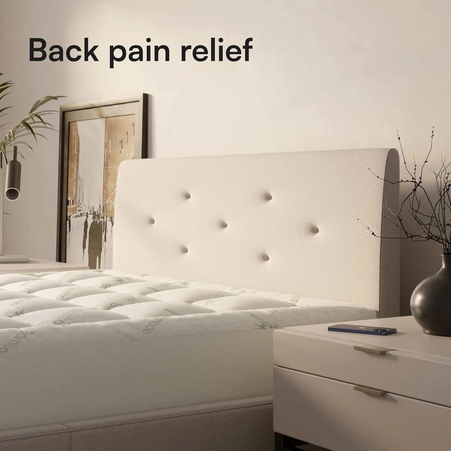 Bamboo Mattress Topper, Twin-Breathable