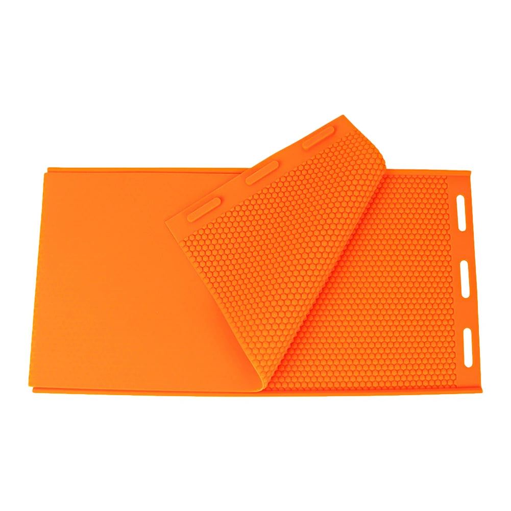 2pcs flexible silicone beeswax embosser molds for handmade beeswax sheets with honeycomb pattern in orange
