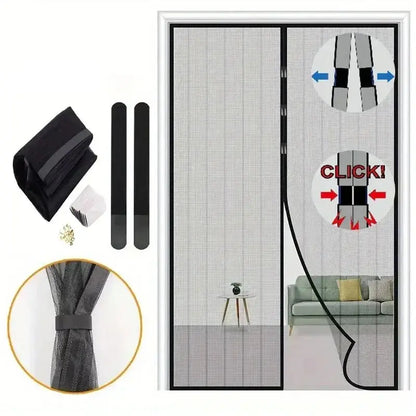 Magnetic Screen Door Curtain anti Mosquito Insect Fly Bug Polyester Soft Door Curtain Home Ventilation Door Curtain for Summer