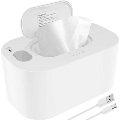 USB Baby Wipe Warmer LED Light Keep Warm Box Adjustable Temperature Heating Diaper Dispenser Portable Large Capacity