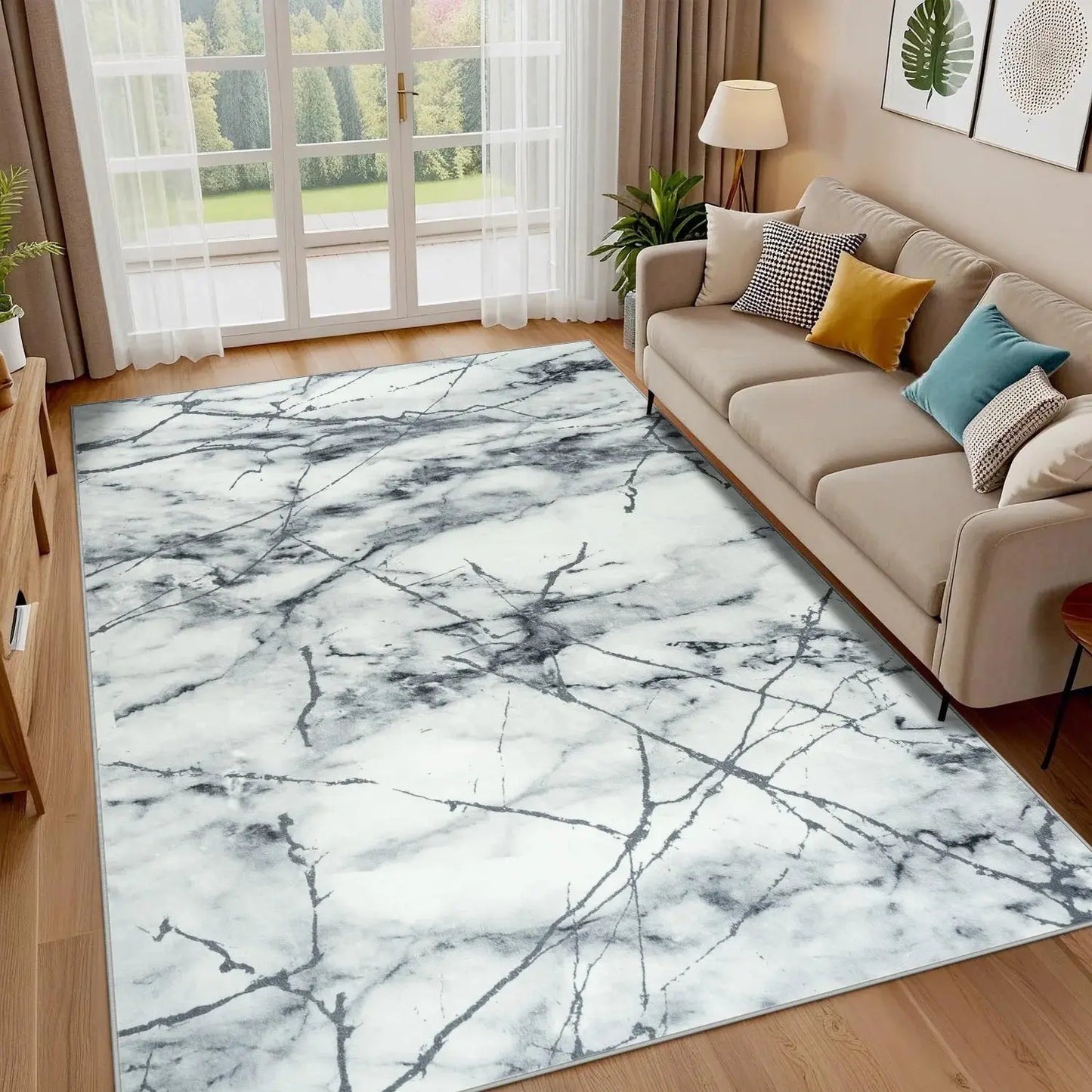 Soft Area Rug Fluffy Modern Flannel Rugs Floor Mat Large Size Carpet for Living Room Bedroom Home Decor