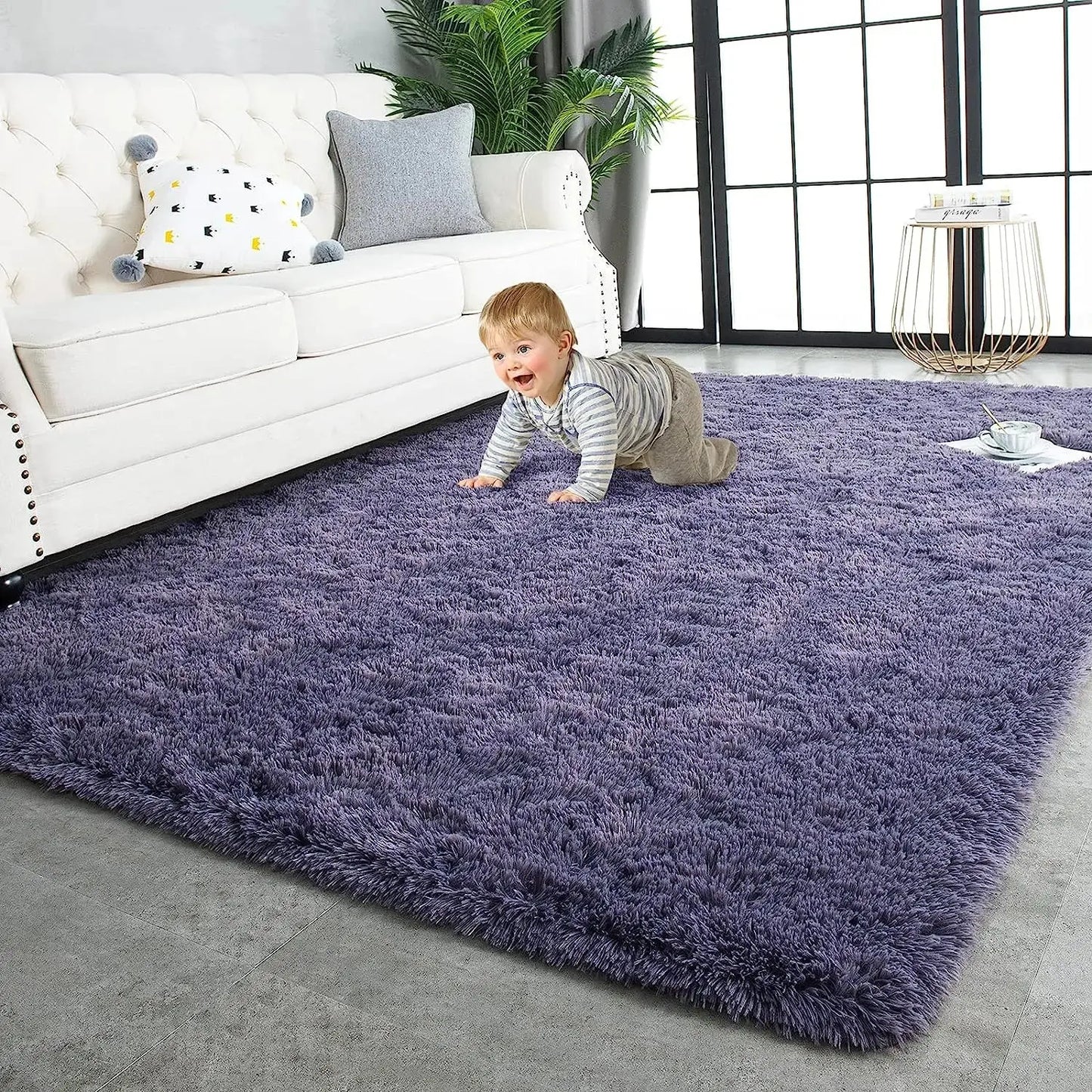 Plush Carpets Fluffy Ultra Soft Indoor Modern Area Rugs Living Room Play Mats for Children Bedroom Home Decor Nursery Rug