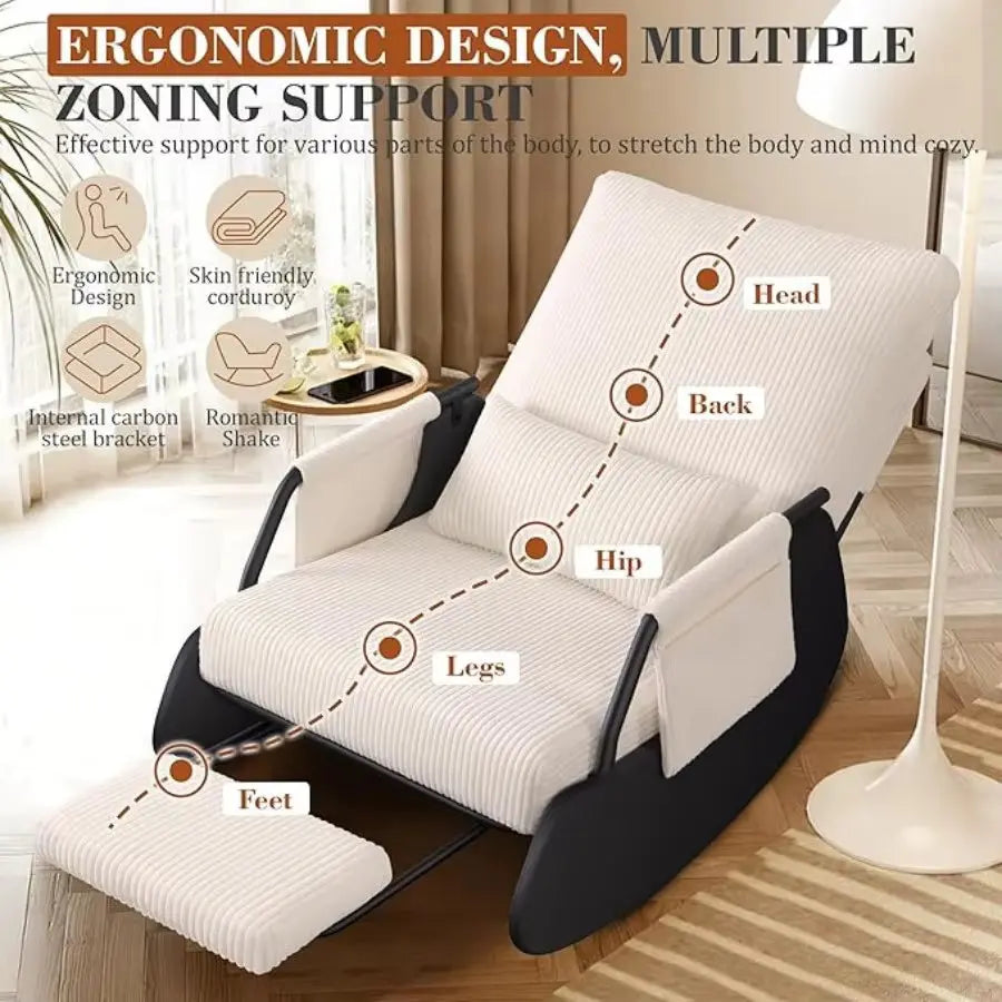 Rocking Chair Balcony Home Technology Cloth Rocking Chair Living Room Leisure Rocking Chair, Modern Rocking