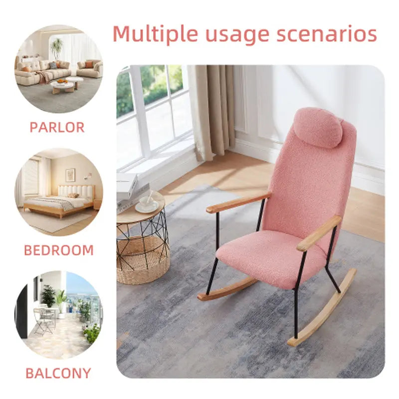 Modern Rocking Chairs Upholstered Chairs Comfortable Side Chairs for Children'S Rooms, Bedrooms, Living Rooms