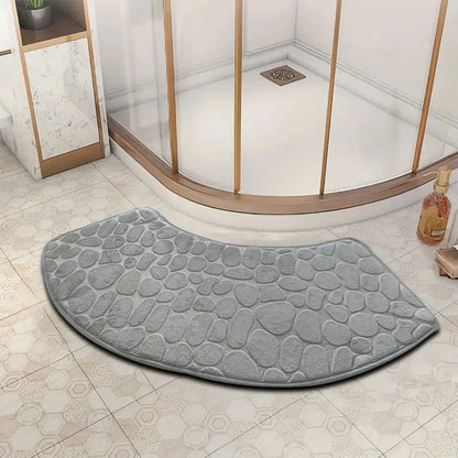 Curved Bathroom Mat Thickened Shower Room Absorbent Door Mat Toilet Bathroom Non-Slip Mat Dirt-Resistant Entrance Mat
