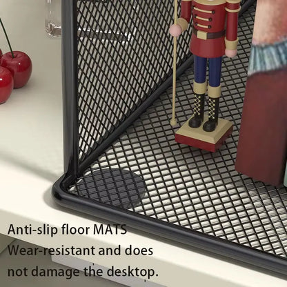 Metal Desktop Bookshelf, Office Desk Desktop Storage Rack, File and Document Organization Rack, Student Desktop Storage