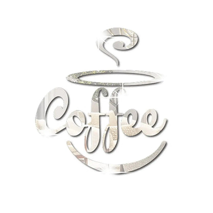 3D Coffee Mirror Stickers Bar Quotes Wall Decal Kitchen Home Wall Decor Vinyl Sticker Coffee Bar Wall Decals Mural Wallpaper