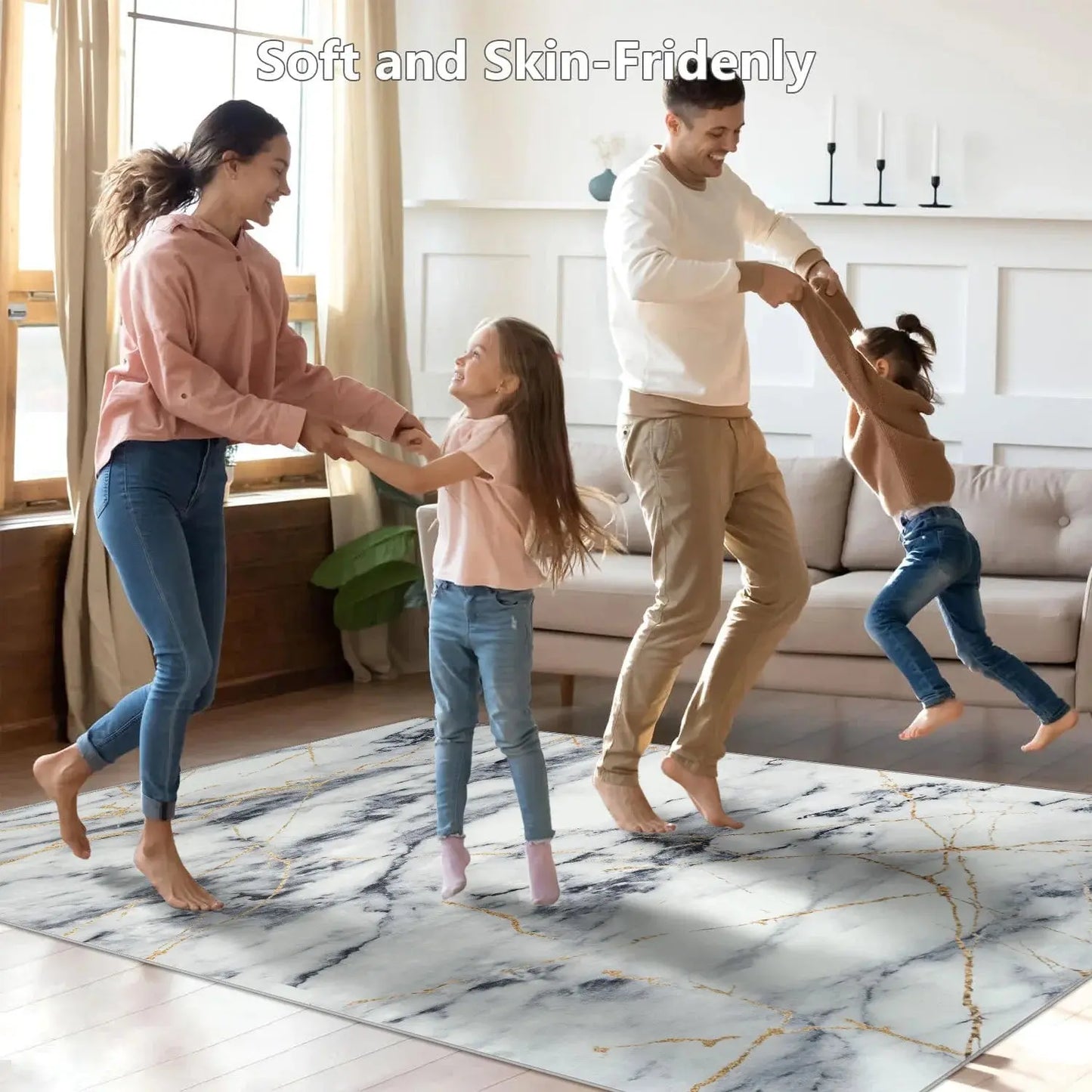 Soft Area Rug Fluffy Modern Flannel Rugs Floor Mat Large Size Carpet for Living Room Bedroom Home Decor