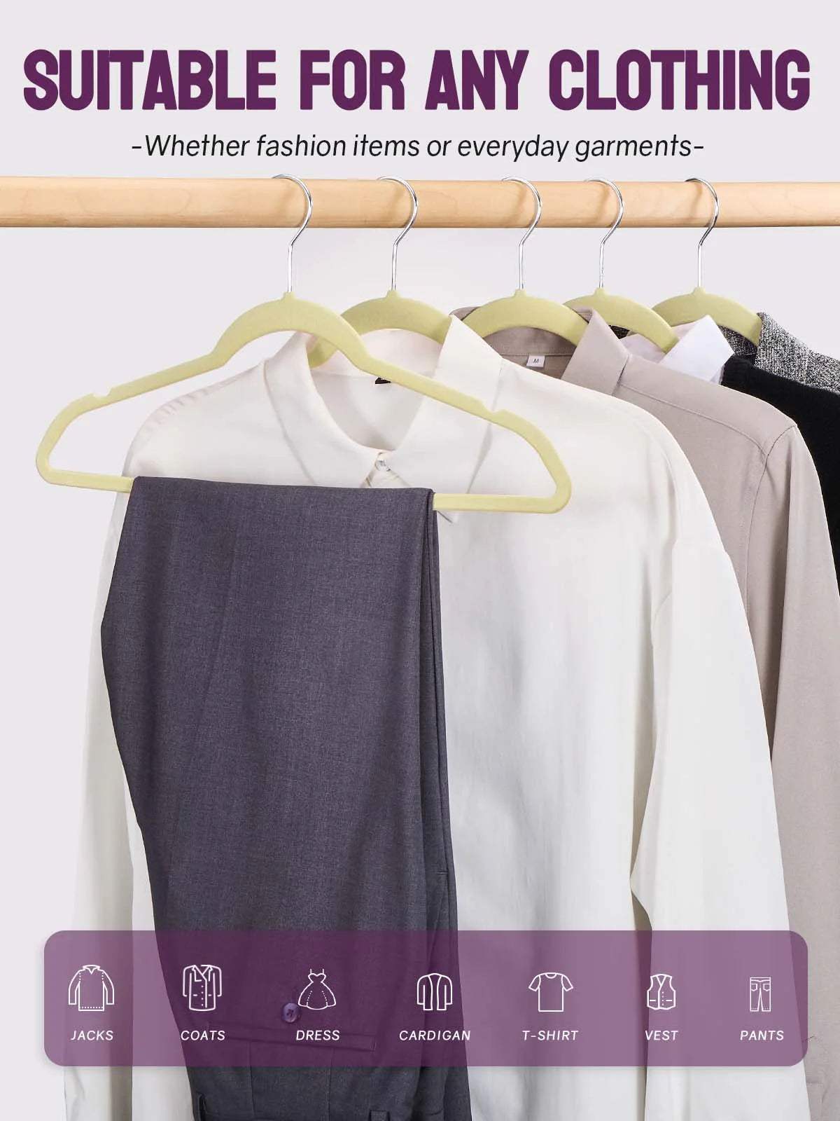 Velvet Hangers -Safe Slim, Durable, Luxury Closet Organizer Pack of 60