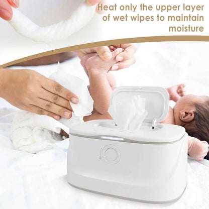 USB Baby Wipe Warmer LED Light Keep Warm Box Adjustable Temperature Heating Diaper Dispenser Portable Large Capacity