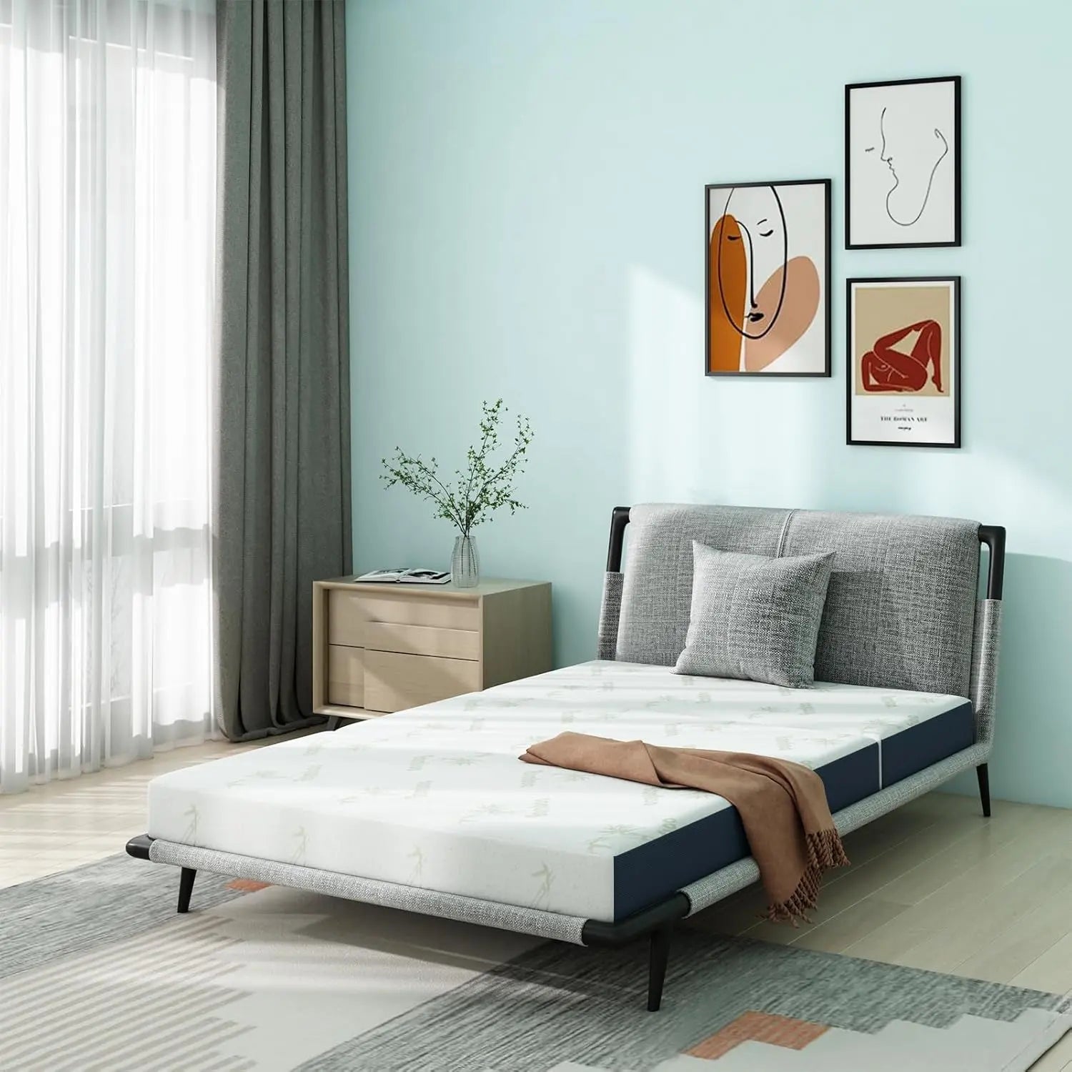 Queen Hybrid Innerspring Mattress, 35.56 Cm Plush Mattress Foam Spring Mattress, Boxed Queen Mattress, Stress Relief, 203.20 X 152.46 X 35.56 Cm Double Mattress, Medium Firmness