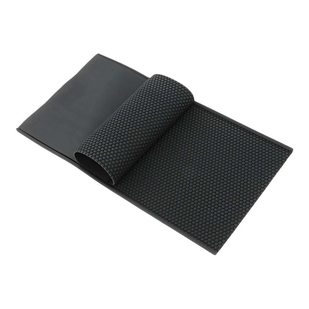 Flexible black silicone beeswax embosser mold sheet for beekeeping foundation pressing.