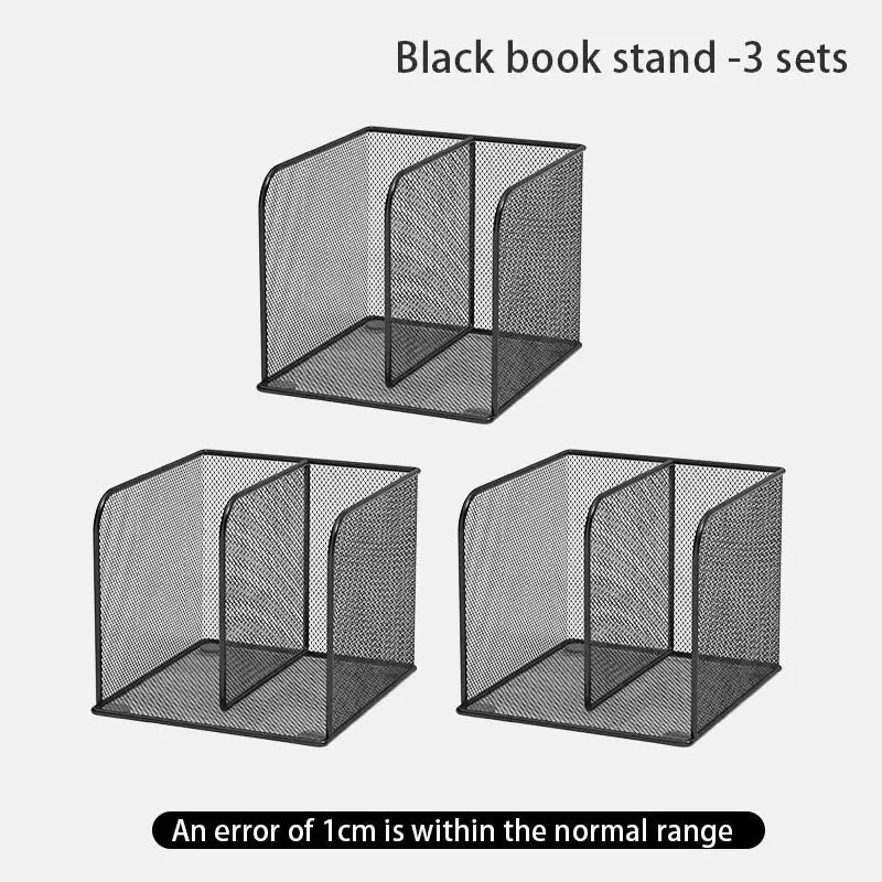 Metal Desktop Bookshelf, Office Desk Desktop Storage Rack, File and Document Organization Rack, Student Desktop Storage