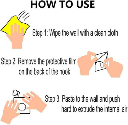24 Pack Heavy Duty Self Adhesive Hooks - 33Lb Max, Transparent, Waterproof, Sticky Wall Hooks for Keys, Bathroom, Shower, Outdoor, Kitchen, Door, Home Improvement, Utility
