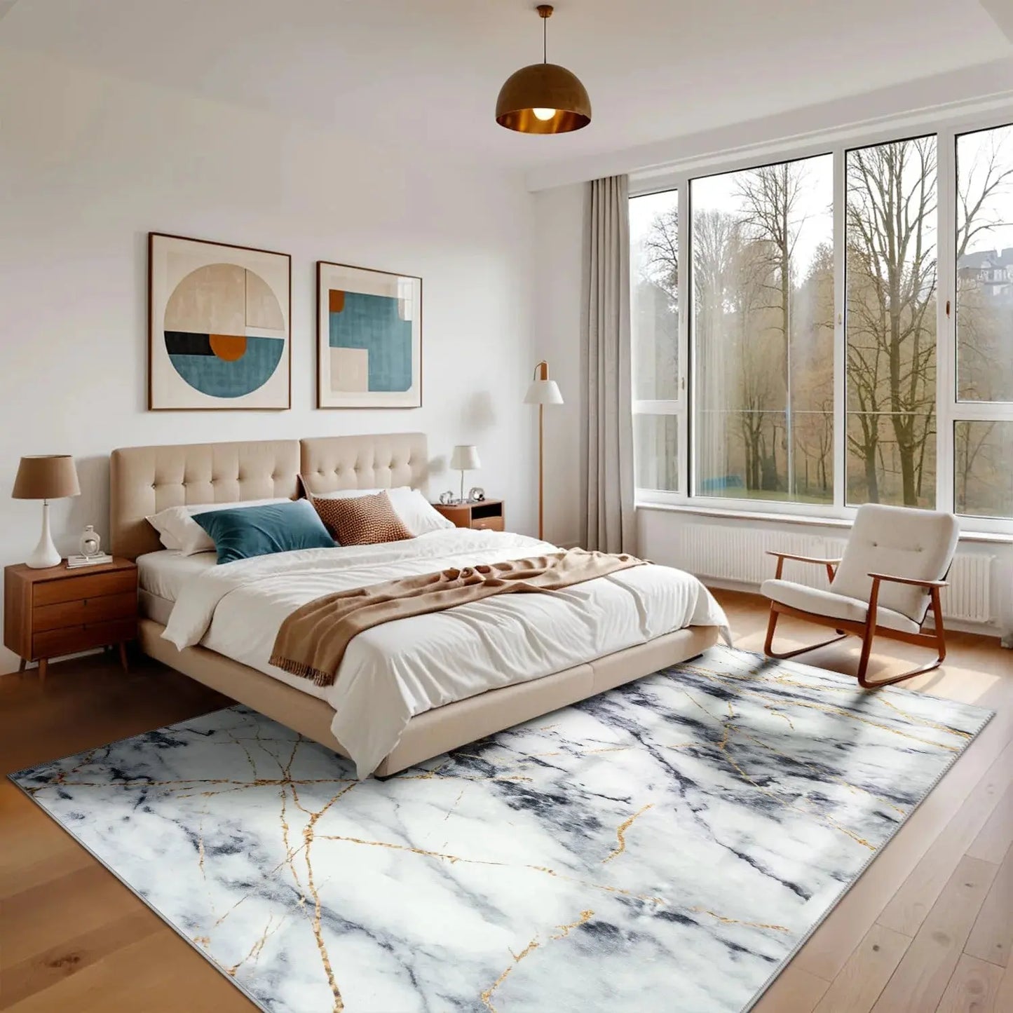 Soft Area Rug Fluffy Modern Flannel Rugs Floor Mat Large Size Carpet for Living Room Bedroom Home Decor