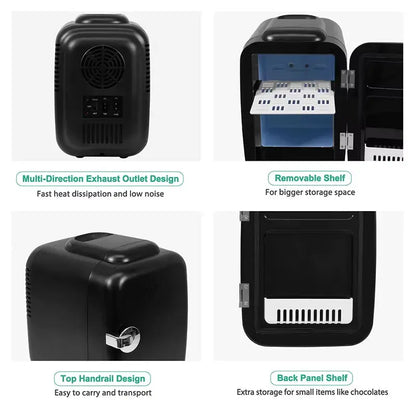 4L Mini Fridge 110V 220V Beauty Makeup Skincare Refrigerator AC/DC Heated Cooling Beauty Refrigerator Car Mini Fridge
