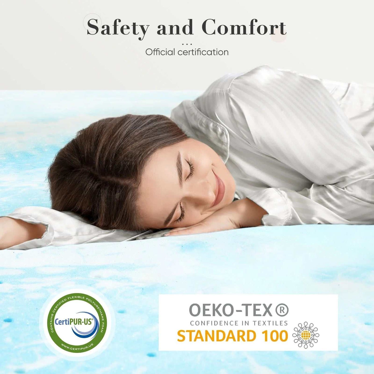 3-Inch Memory Foam Mattress Topper with Cooling Gel, Certipur-Us Certified, Pressure Relief & Breathable Comfort Bed Topper, Full Size