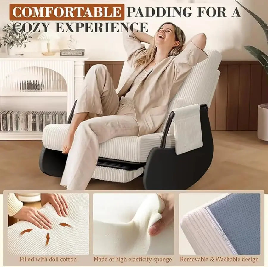 Rocking Chair Balcony Home Technology Cloth Rocking Chair Living Room Leisure Rocking Chair, Modern Rocking