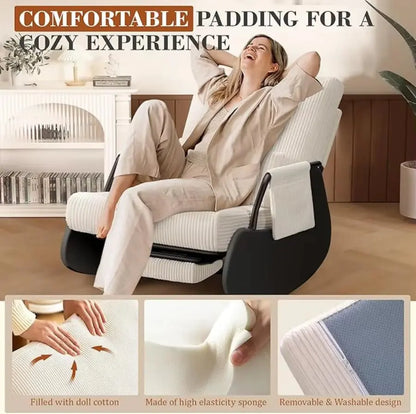 Rocking Chair Balcony Home Technology Cloth Rocking Chair Living Room Leisure Rocking Chair, Modern Rocking