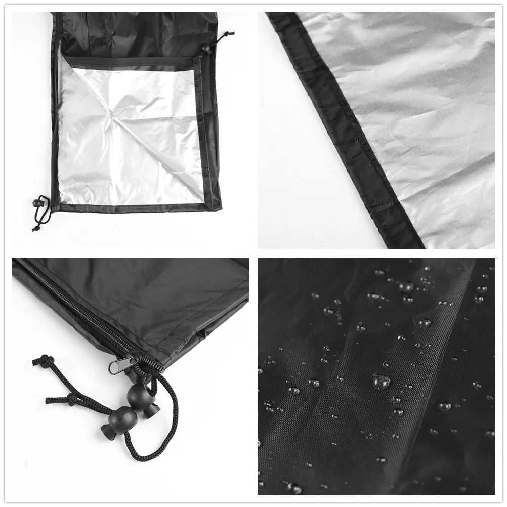 Waterproof and tear-resistant rotary outdoor umbrella clothes drying rack cover with zipper and adjustable drawstring for weather protection
