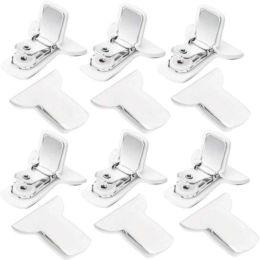 Set of white padded comforter clips to secure blankets and prevent shifting inside duvet covers