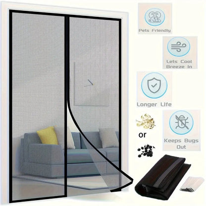 Magnetic Screen Door Curtain anti Mosquito Insect Fly Bug Polyester Soft Door Curtain Home Ventilation Door Curtain for Summer