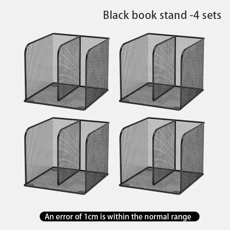 Metal Desktop Bookshelf, Office Desk Desktop Storage Rack, File and Document Organization Rack, Student Desktop Storage