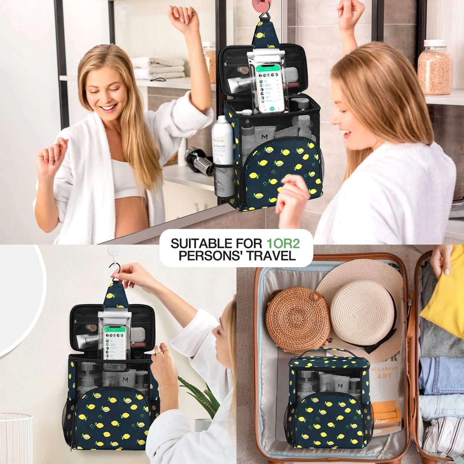 Shower Caddy for College, Hanging Shower Bag Mesh Shower Caddy Portable