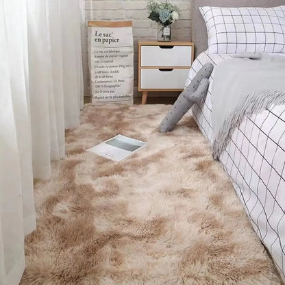 Soft Area Rugs Bedroom Carpet Fluffy Non-Slip Tie-Dyed Fuzzy Shag Plush Soft Shaggy Bedside Rug Living Room Carpet