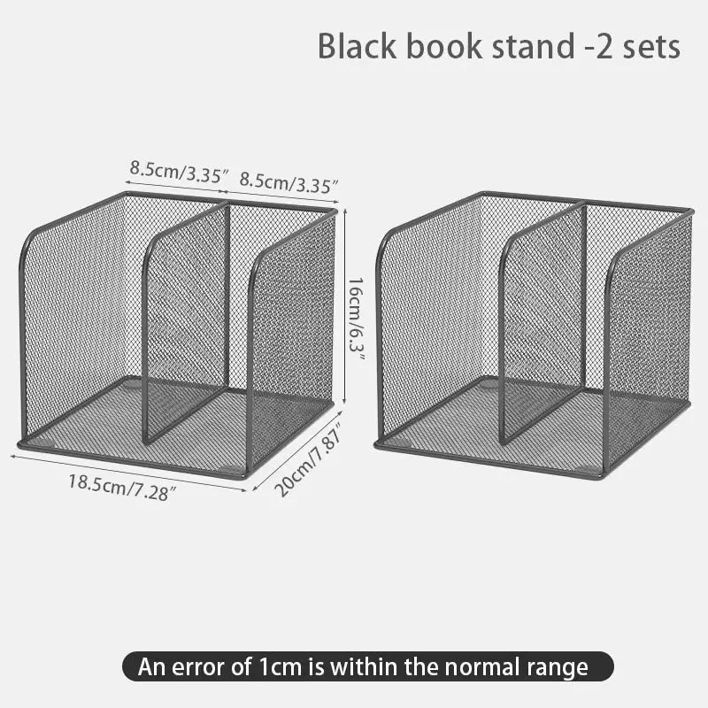 Metal Desktop Bookshelf, Office Desk Desktop Storage Rack, File and Document Organization Rack, Student Desktop Storage