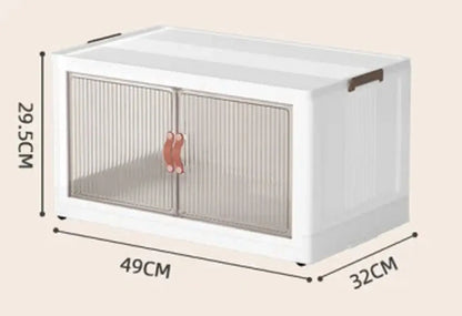 3-Tier Foldable Storage Box with Wheels, Stackable Collapsible Storage Box Portable Organizer Versatile Closet for Home/Office