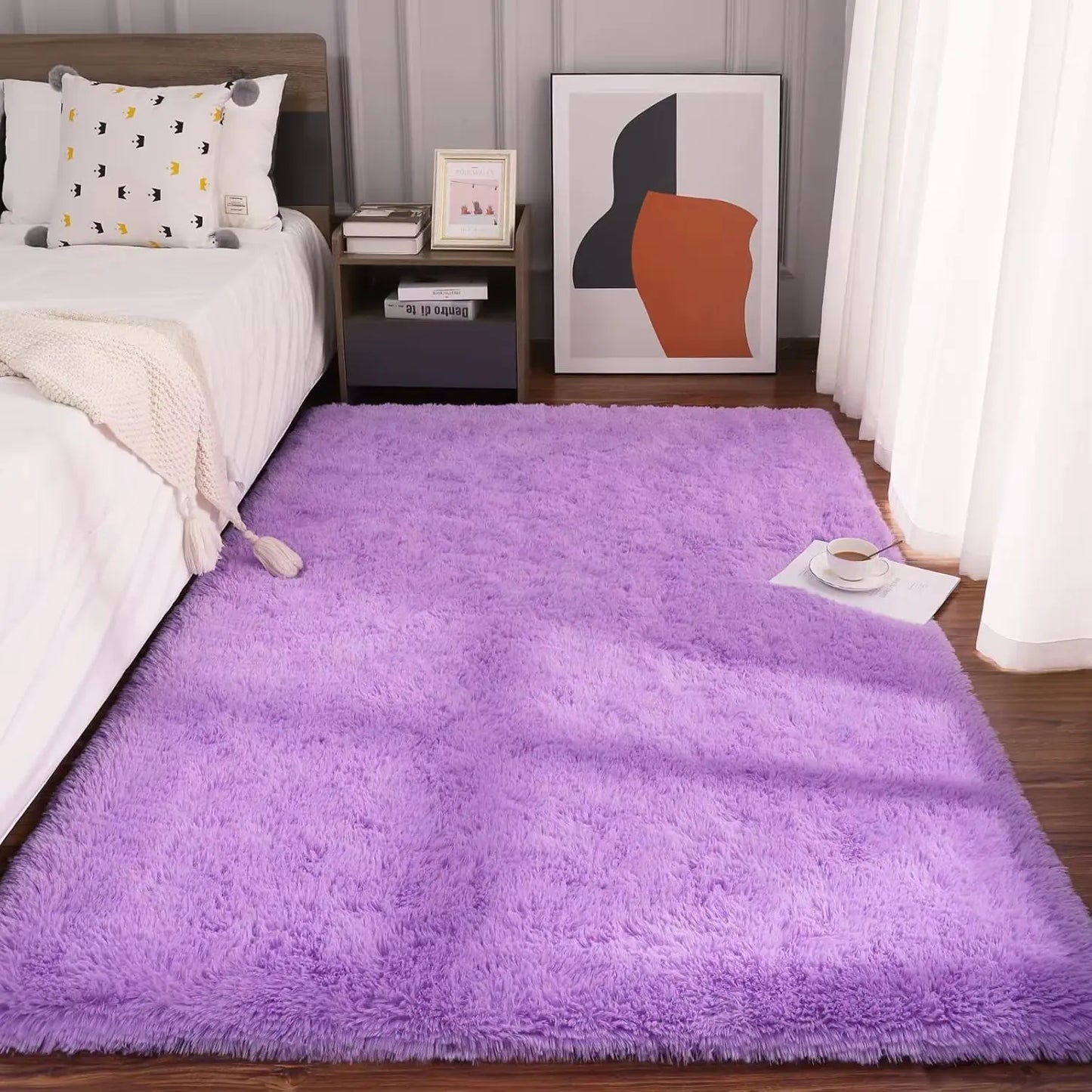 Fluffy Rugs for Bedroom Fuzzy Area Rugs for Living Room Soft Kids Carpet Non Slip Rugs for Hardwood Floors Room Decor