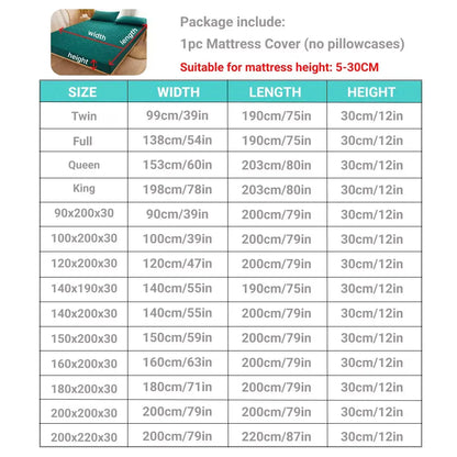 Waterproof Quilted Mattress Protector Breathable Mattress Cover Anti-Mite Anti-Bacterial Fitted Bed Sheet No Pillowcase
