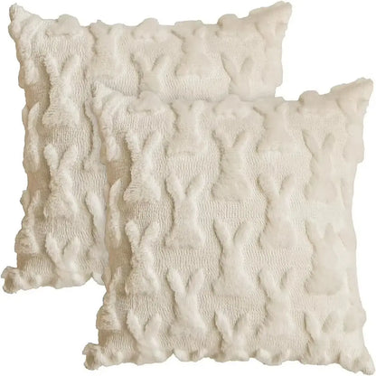 Easter Bunny Throw Pillow Covers Soft Plush Pillowcase 45X45Cm Couch Cushion Case for Easter Decor Couch Sofa Bedroom Decorative