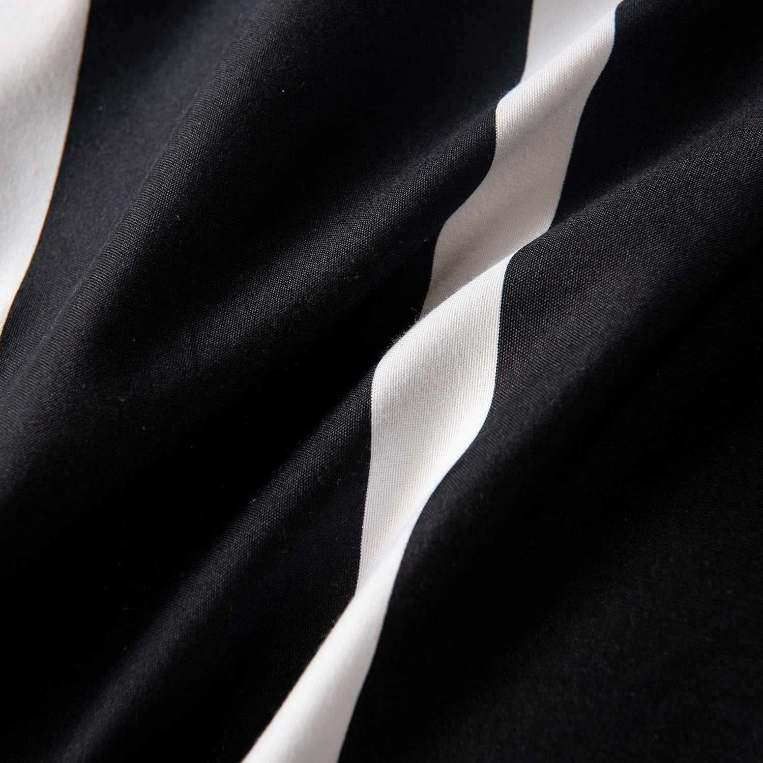 Black and White Striped Comforter Set Twin Microfiber Duvet Cover Set 68"X 90"With 1 Duvet Cover and 1 Pillow Sham Soft Lightweight 2 Pieces Bedding Set