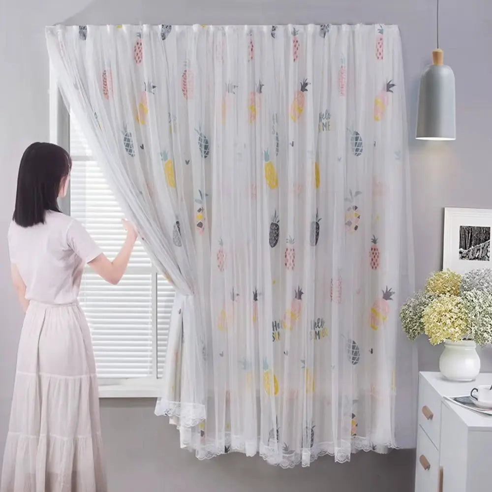 Magic Tape Curtains for Windows Living Room Bedroom Tulle for Windows Small Window Sheer Curtain Gauze