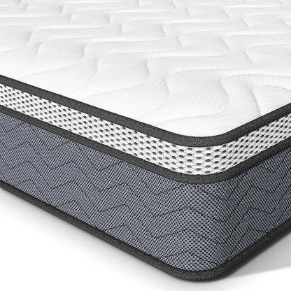 Twin Hybrid Innerspring Mattress, Plush Mattress Foam Spring Mattress, Single Bed Mattress in Box with Stress Relief, Double Mattress with Medium Firmness
