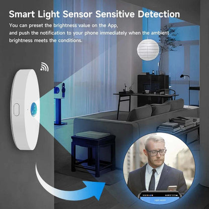 Tuya Wifi Light Sensor smart home device detecting ambient brightness for automated lighting control.
