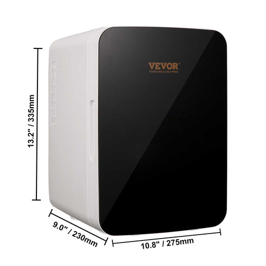 Vevor Mini Fridge 10L portable black compact beverage refrigerator with cooling and warming functions for bedroom, office, and car use