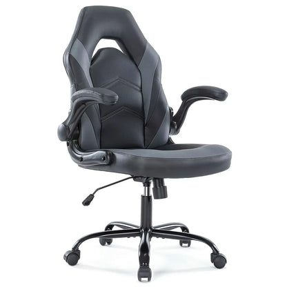 Ergonomic Office Computer Home Gaming Desk Chair Adjustable PU Leather Racing Chair Flip-Up Armrest for Christmas Furniture